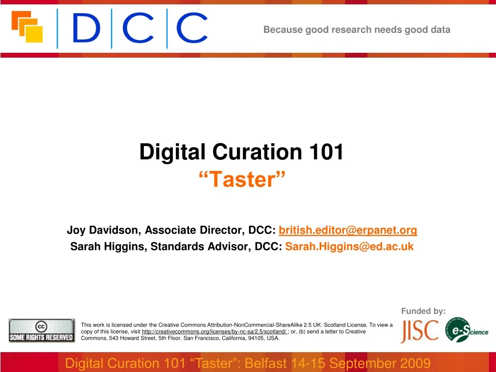 digital curation 101 taster joy davidson