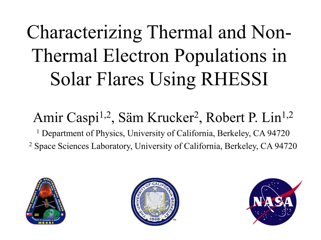 characterizing thermal and non thermal electron populations in solar flares using rhessi