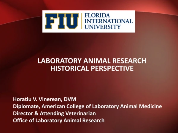 Laboratory Animal Research Historical Perspective