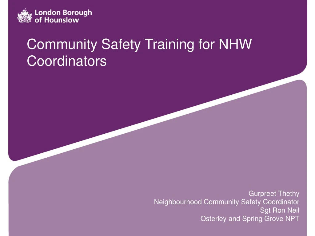 community safety training for nhw coordinators