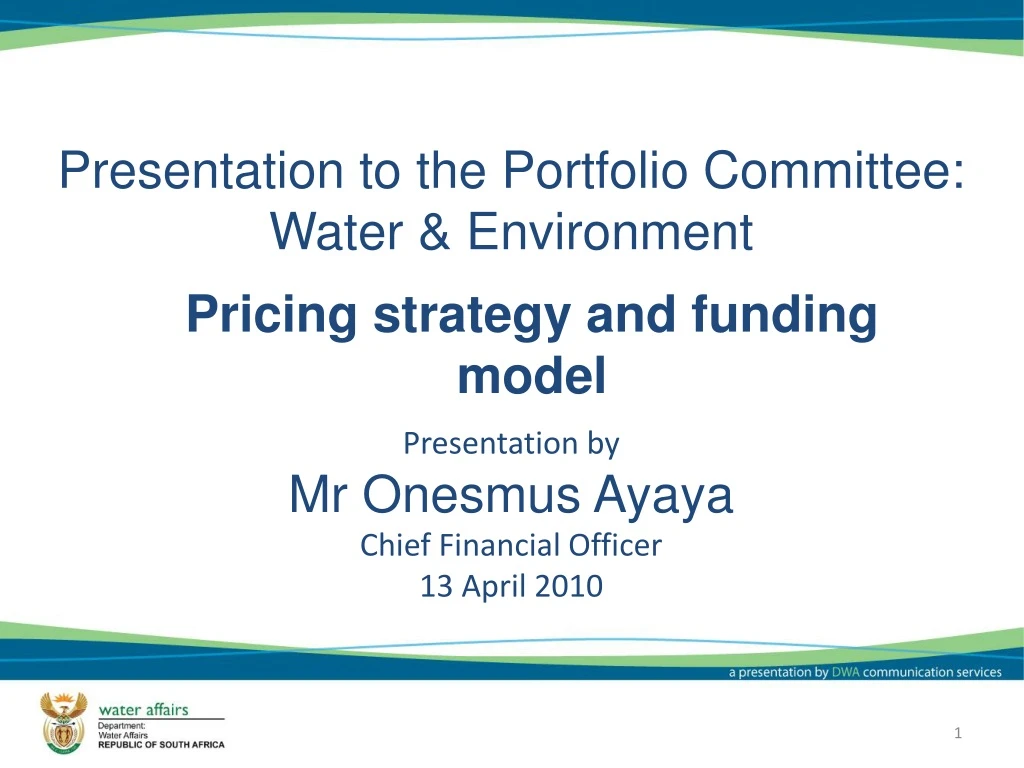 presentation to the portfolio committee water environment