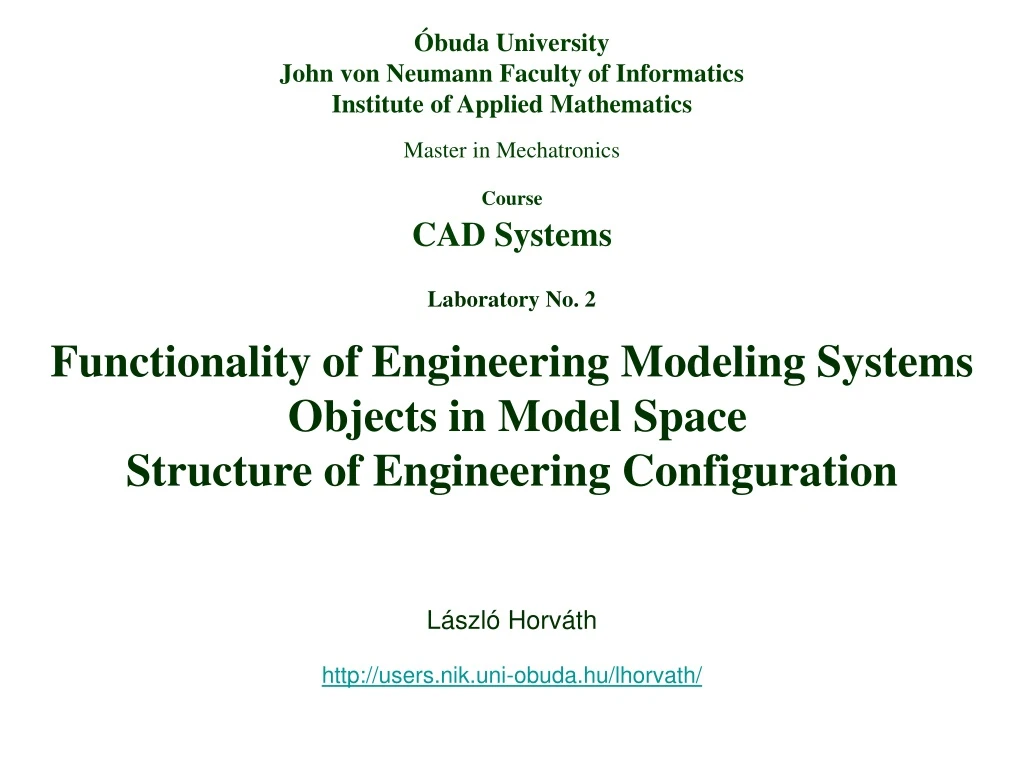 buda university john von neumann faculty