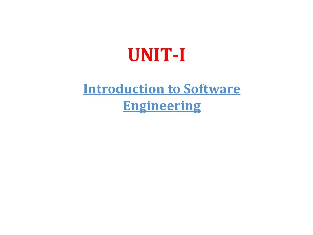 unit i