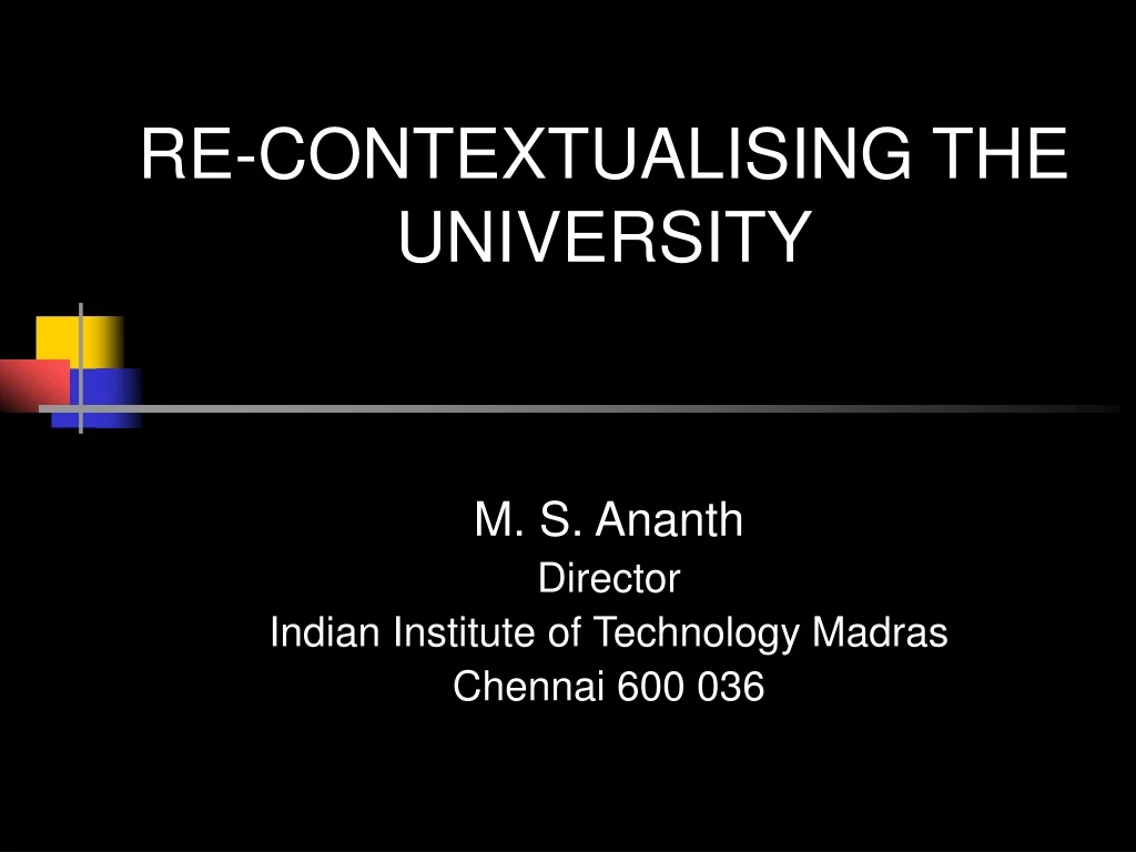 re contextualising the university