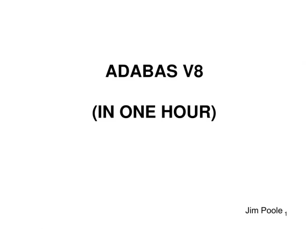 ADABAS V8 (IN ONE HOUR)