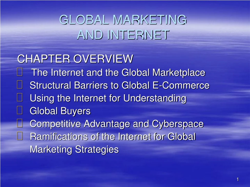 global marketing and internet