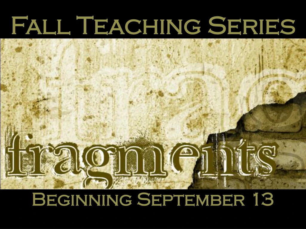 fall teaching series