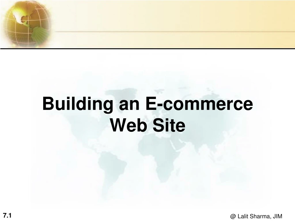 building an e commerce web site