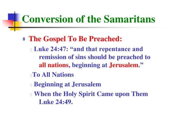 Conversion of the Samaritans