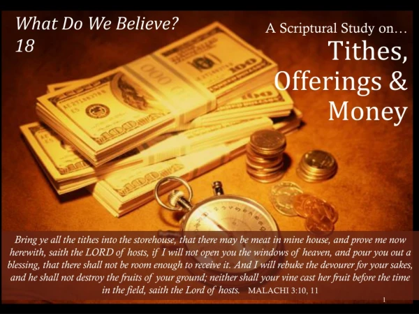 A Scriptural Study on… Tithes, Offerings &amp; Money