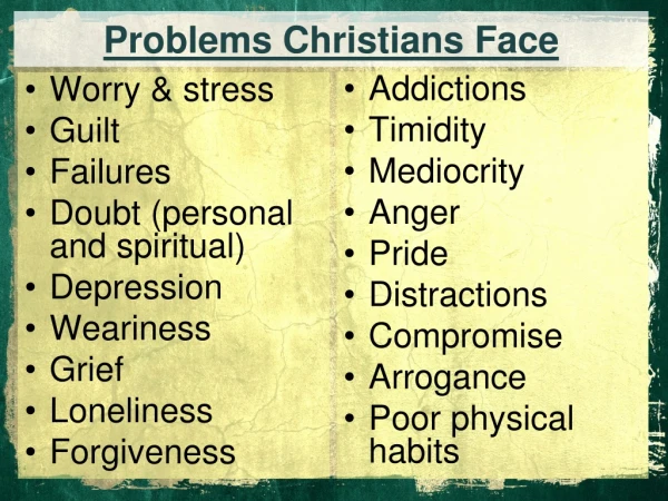 Problems Christians Face