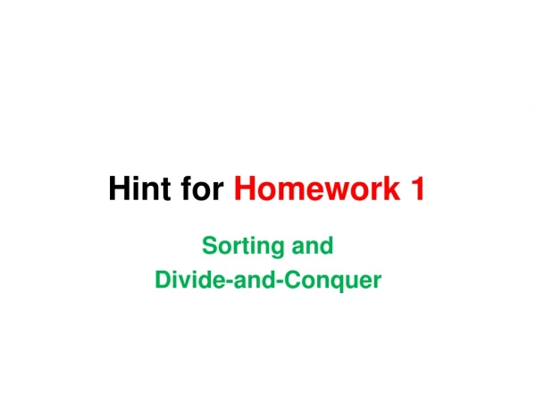 Hint for Homework 1