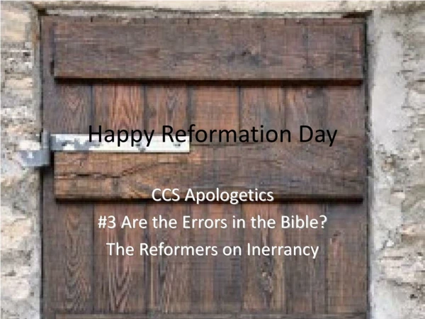 Happy Reformation Day