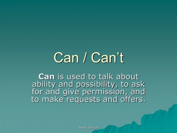 Can / Can’t