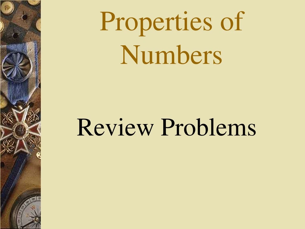 properties of numbers