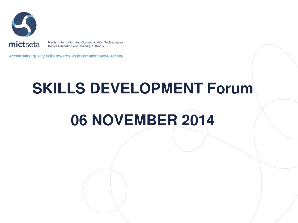 skills development forum 06 november 2014