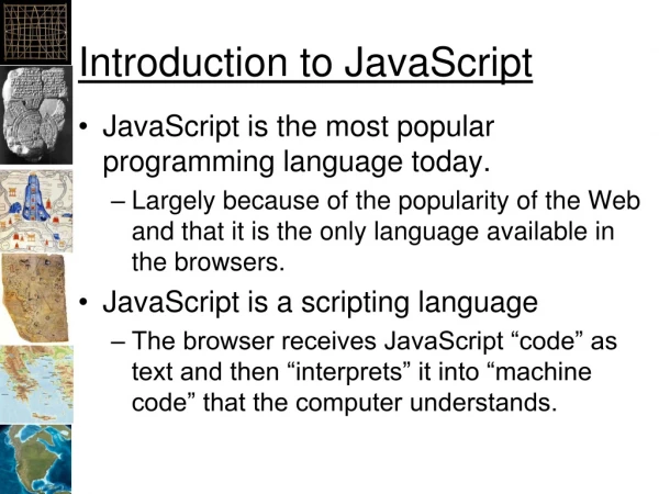 Introduction to JavaScript