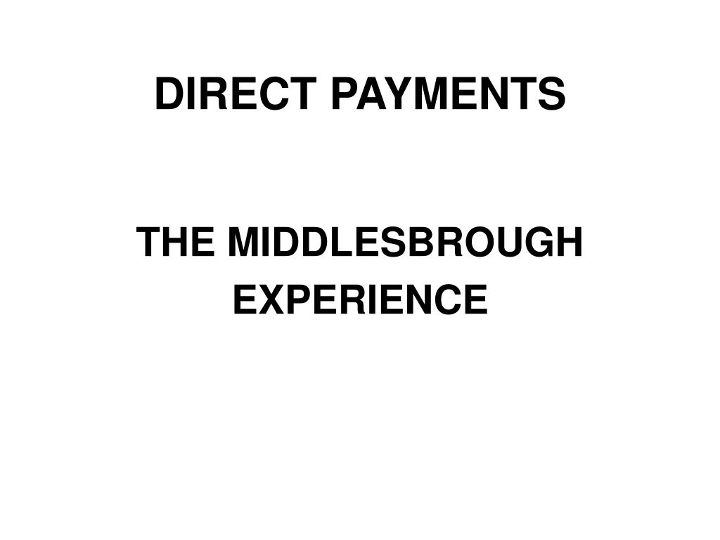 direct payments