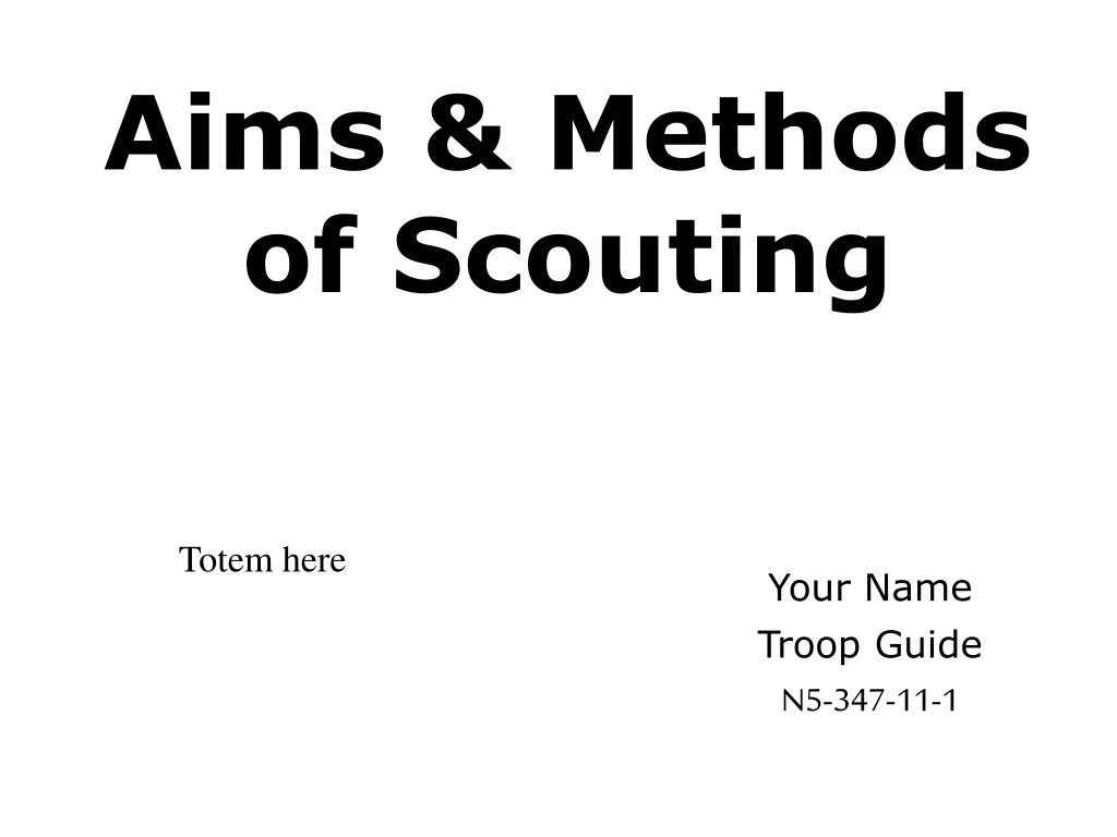 aims methods of scouting