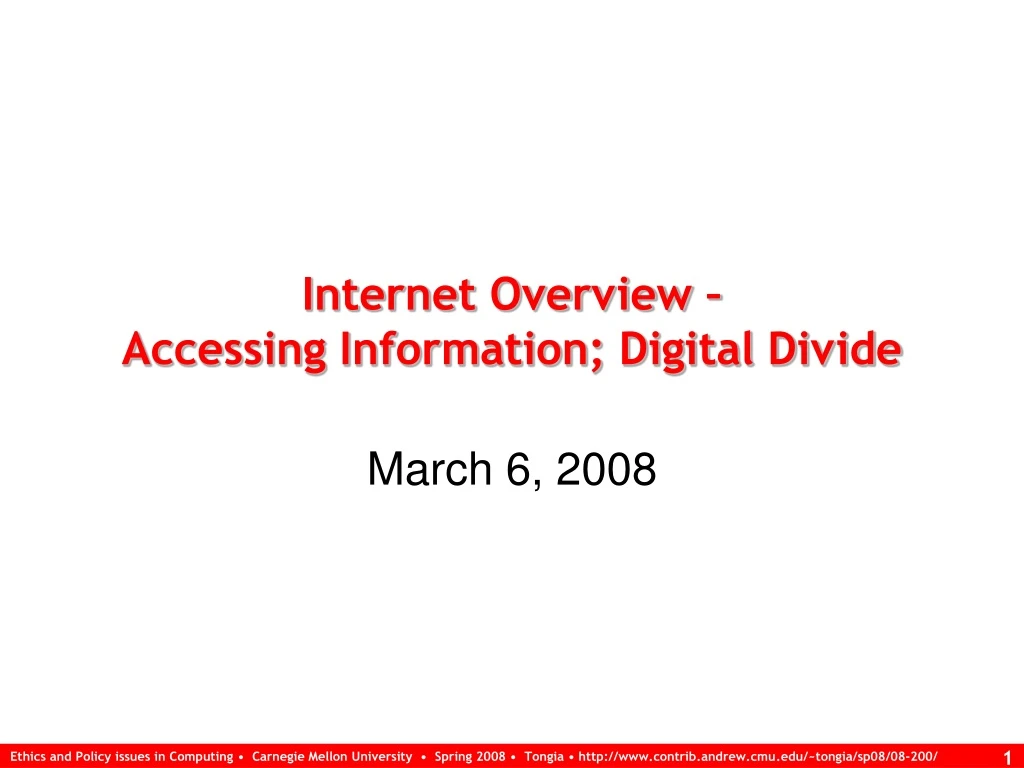 internet overview accessing information digital divide