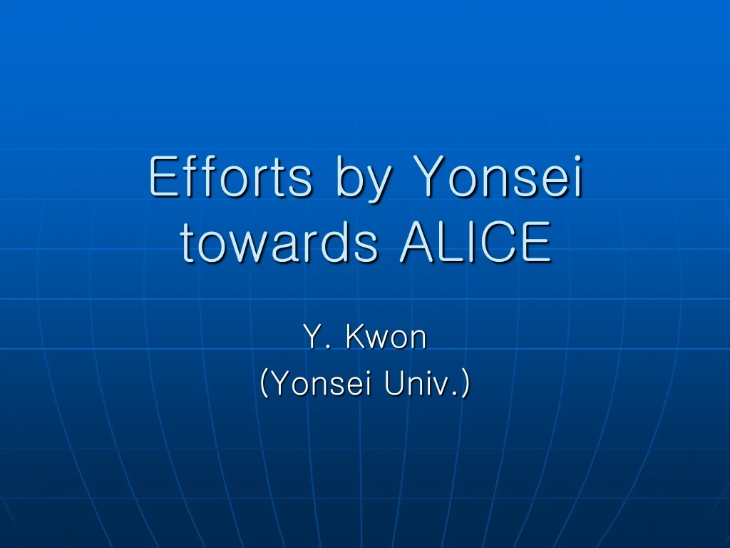 efforts by yonsei towards alice