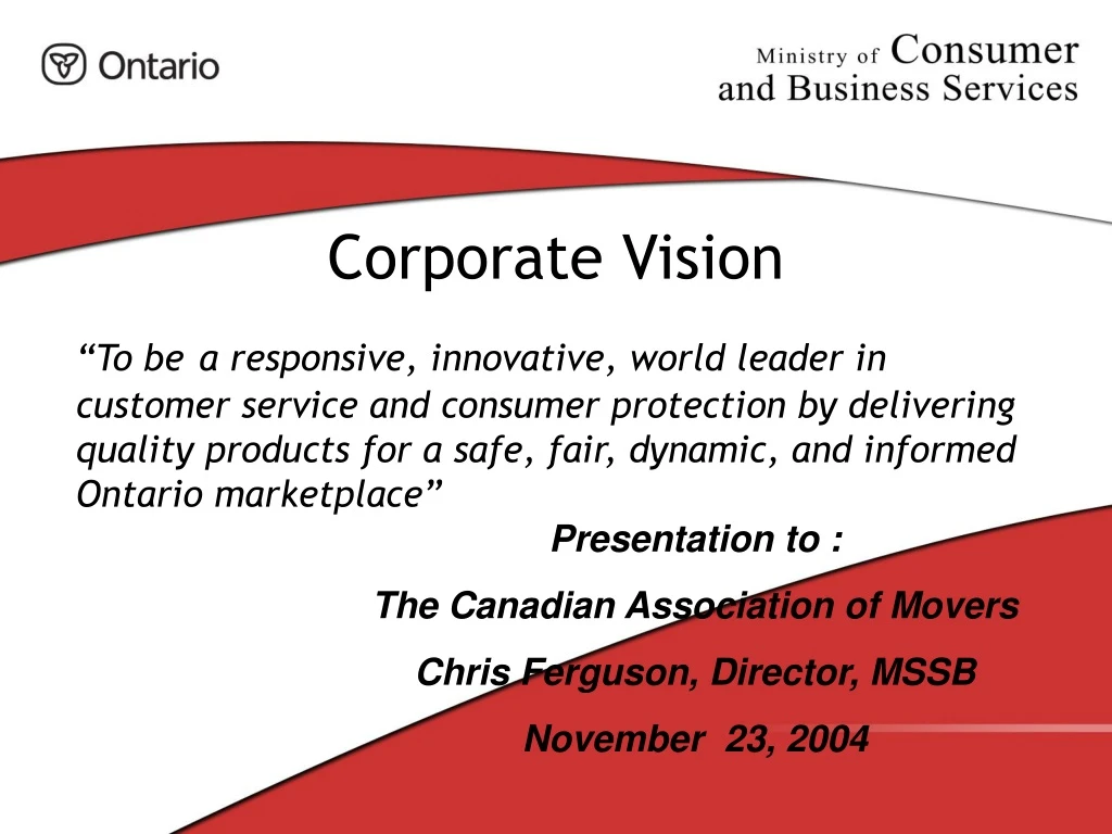 corporate vision to be a responsive innovative