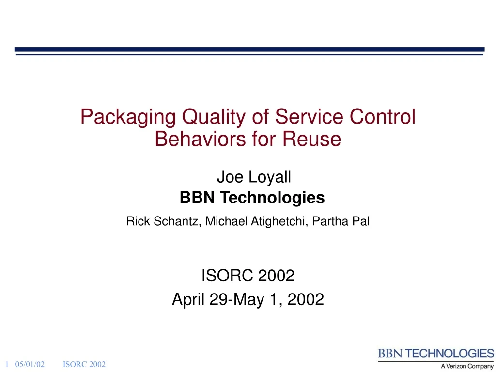 packaging quality of service control behaviors for reuse