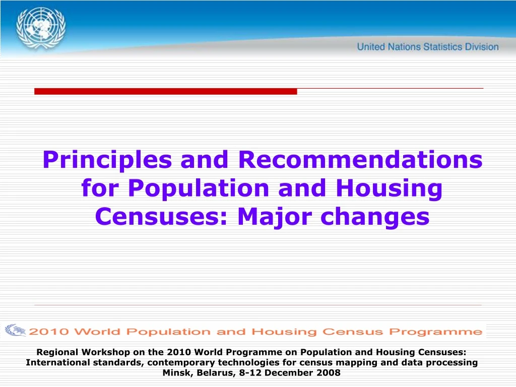 principles and recommendations for population and housing censuses major changes