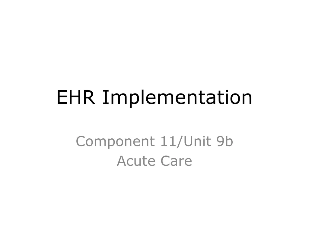 ehr implementation