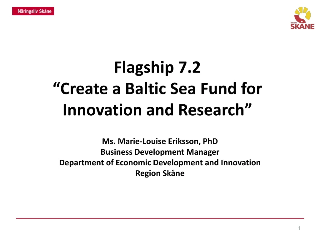 flagship 7 2 create a baltic sea fund for innovation and research