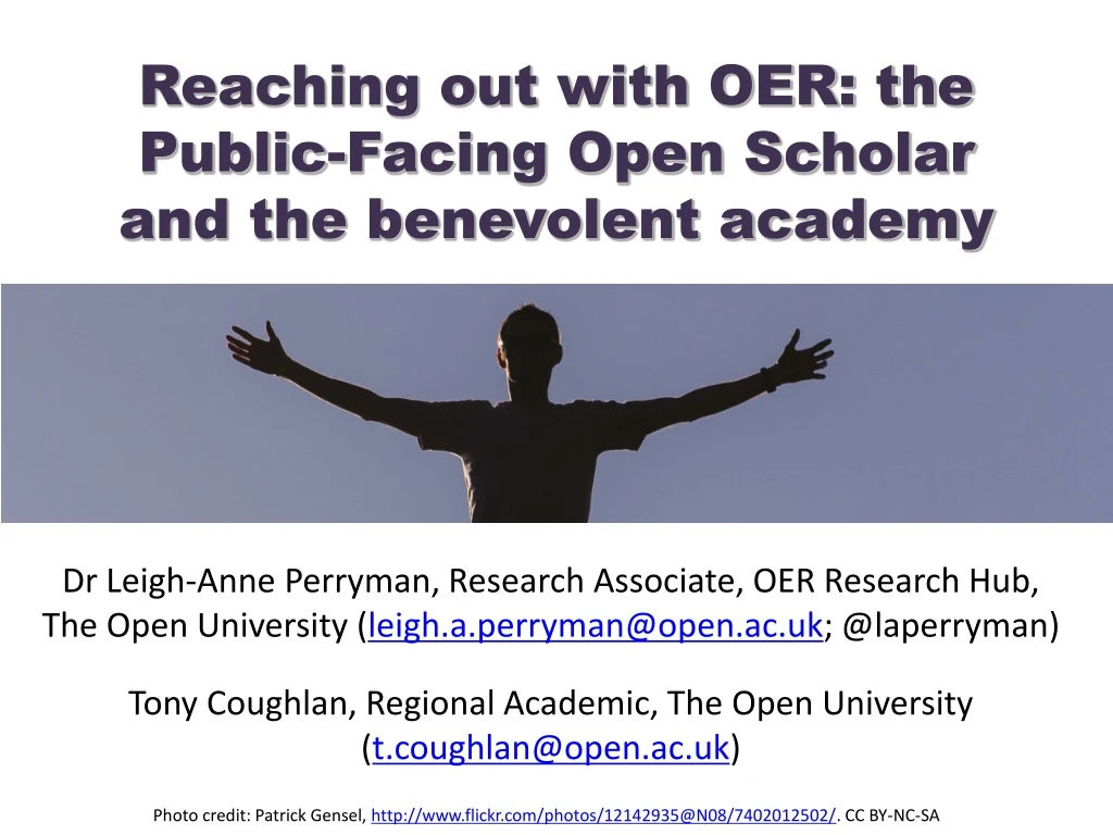 reaching out with oer the public facing open scholar and the benevolent academy