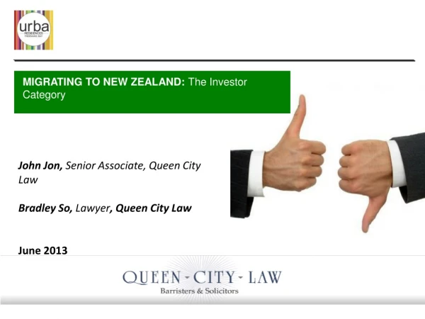 John Jon, Senior Associate, Queen City Law Bradley So, Lawyer , Queen City Law June 2013