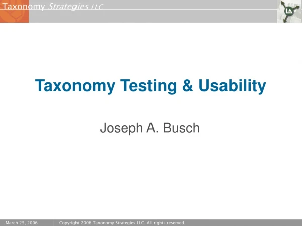 Taxonomy Testing &amp; Usability