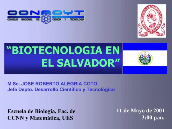 BIOTECNOLOGIA EN EL SALVADOR