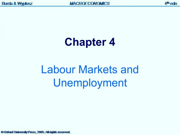 Labour Markets and Unemployment