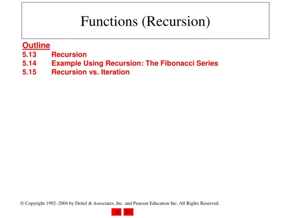 Functions (Recursion)