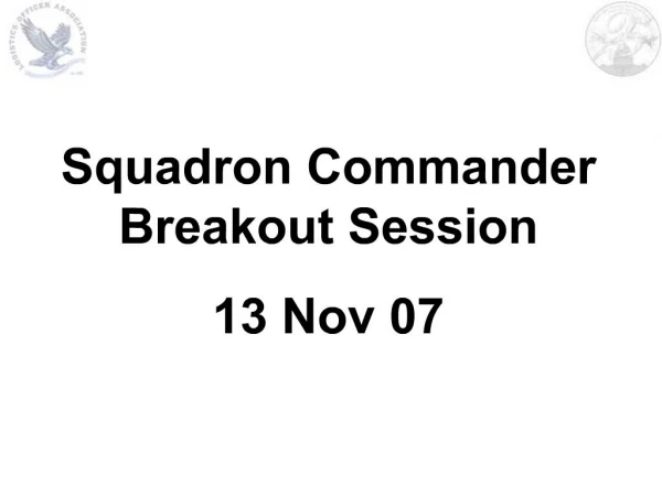 Squadron Commander Breakout Session 13 Nov 07