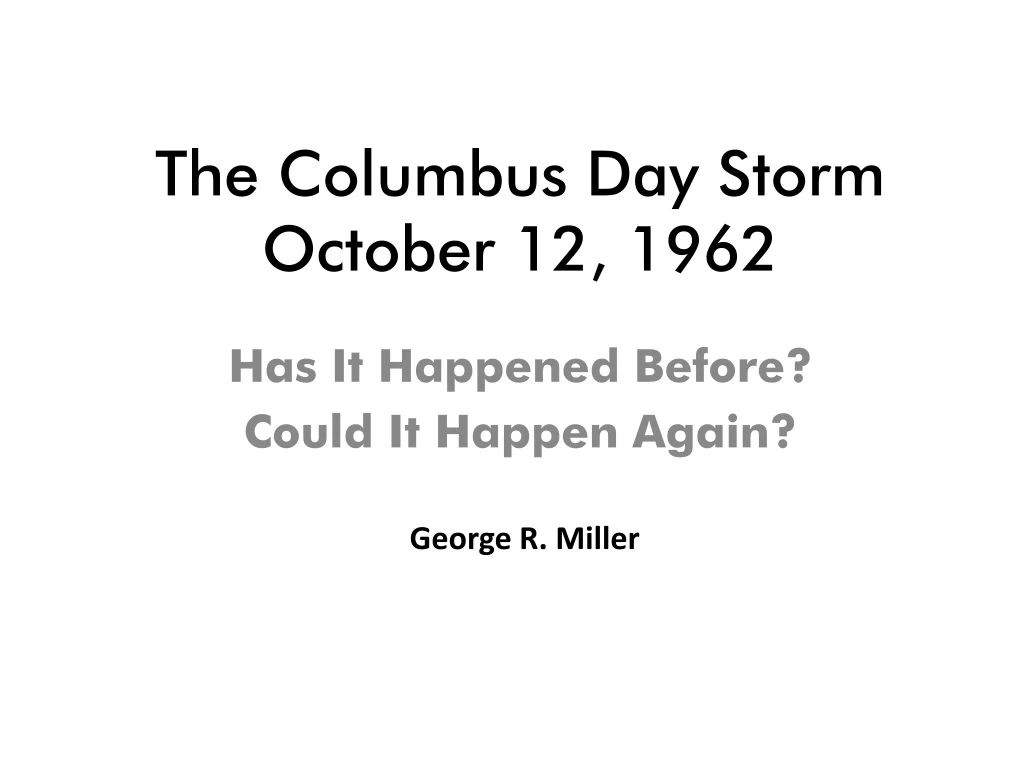 the columbus day storm october 12 1962