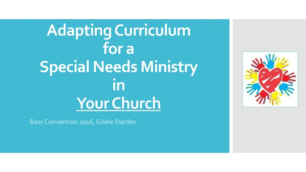 adapting curriculum for a special needs ministry in your church