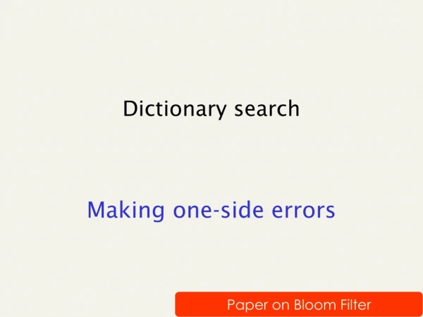 Dictionary search
