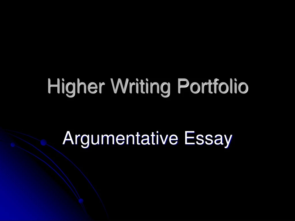 higher writing portfolio