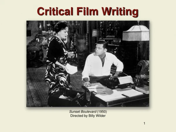 Critical Film Writing