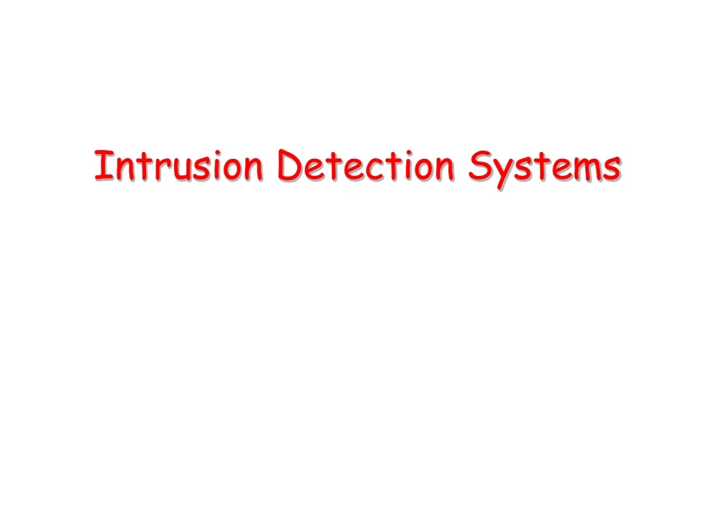 intrusion detection systems