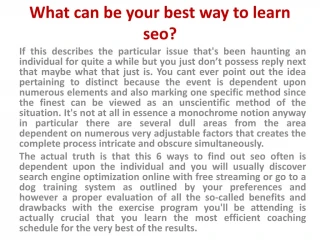 how to learn seo work - slide 1