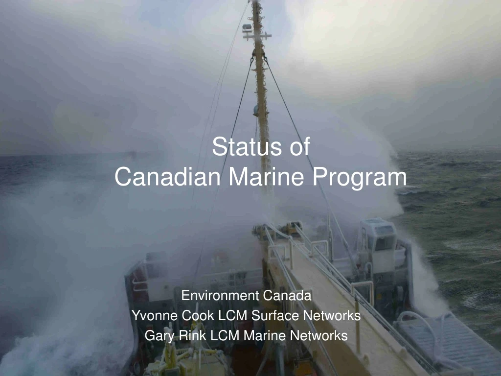 status of canadian marine program