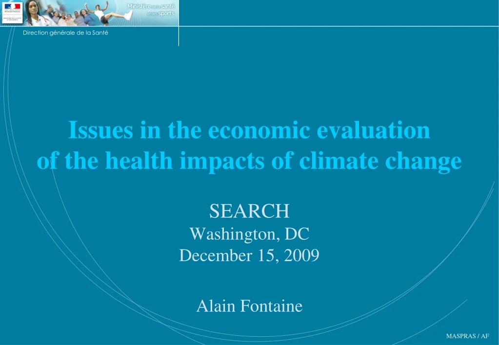 issues in the economic evaluation of the health impacts of climate change