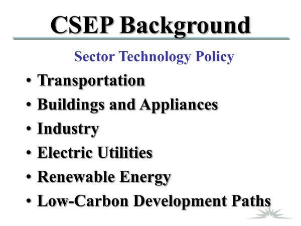 CSEP Background
