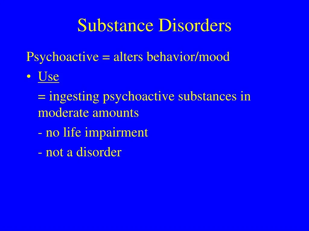 substance disorders