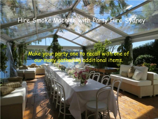 Hire Smoke Machine with Party Hire Sydney