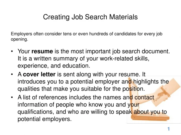 Creating Job Search Materials